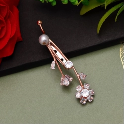 Generic Women's White Color Brooch Use Burkha Pin &amp; Dupatta / Saree Pin 