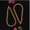 Generic Women's Pink Color Rhinestone Anklets (Free Size: Upto 10") 