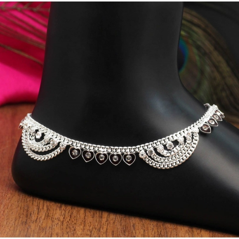 Generic Women's Maroon Color Rhinestone Anklets (Free Size: Upto 10") Generic Women's Maroon Color Rhinestone Anklets (Free Size: Upto 10")