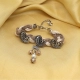 Generic Women's Silver Color Oxidised Adjustable Bracelet 