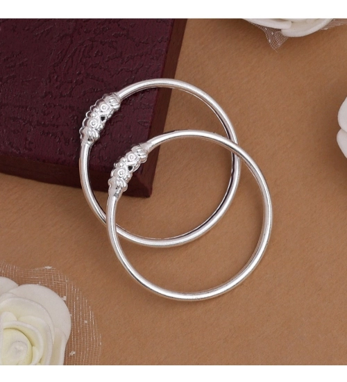 Generic Silver Color 1 Pair Of Oxidised Kids Bangles Size: 1.6 