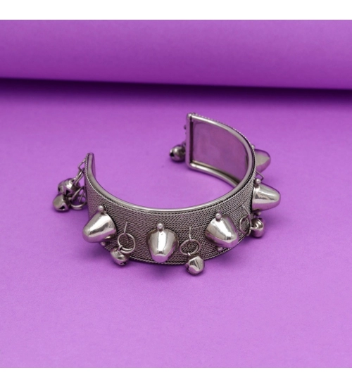 Generic Women's Silver Color Oxidised Adjustable Bracelet 
