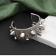 Generic Women's Silver Color Oxidised Adjustable Bracelet 