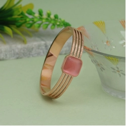 Generic Women's Pink Color Monalisa Stone Adjustable Bracelet 