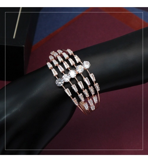 Generic White Color Rose Gold Moon Stone Kids Adjustable Bracelet 