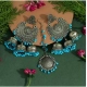 Generic Women's Firozi Color Oxidised Earrings Tikka Set 