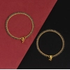 Generic Women's Gray Color Rhinestone Anklets (Free Size: Upto 10") 