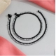Generic Women's Black Color Rhinestone Anklets (Free Size: Upto 10&quot;) 