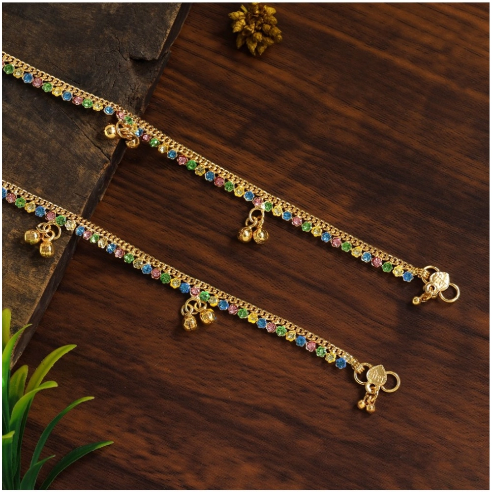 Generic Women's Multi Color Anklets (Free Size: Upto 10") Generic Women's Multi Color Anklets (Free Size: Upto 10")