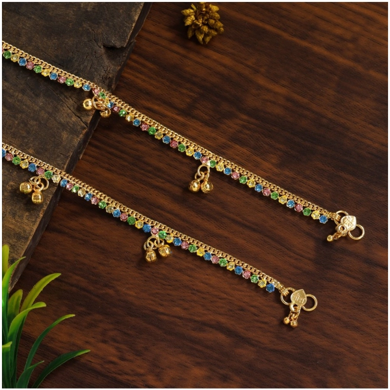 Generic Women's Multi Color Anklets (Free Size: Upto 10") Generic Women's Multi Color Anklets (Free Size: Upto 10")