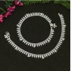 Generic Women's Silver Color Rhinestone Anklets (Free Size: Upto 10") 