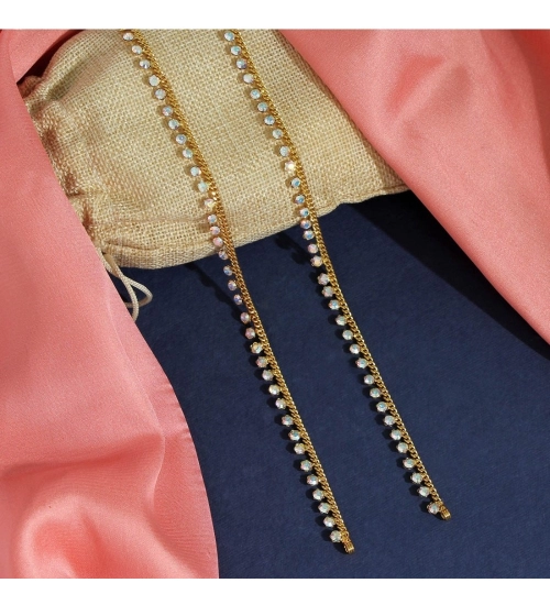 Generic Women's Rainblow Color Rhinestone Anklets (Free Size: Upto 10&quot;) 