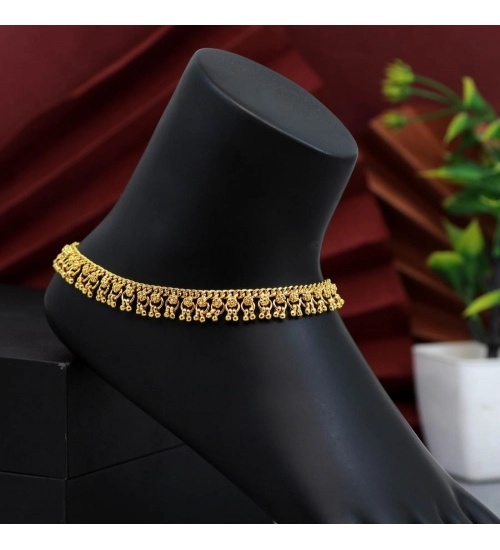 Generic Women's Gold Color Anklets (Free Size: Upto 10&quot;) 