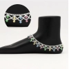 Generic Women's Multi Color Rhinestone Anklets (Free Size: Upto 10") 