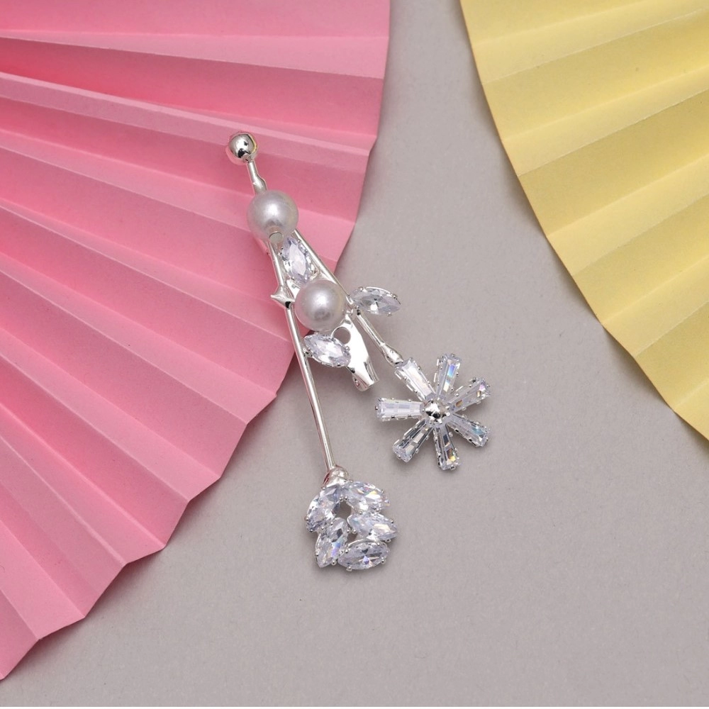 Generic Women's Silver Color Brooch Use Burkha Pin &amp; Dupatta / Saree Pin 