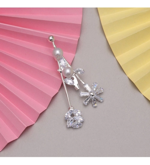 Generic Women's Silver Color Brooch Use Burkha Pin &amp; Dupatta / Saree Pin 