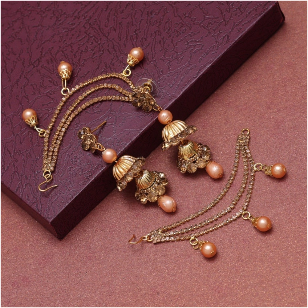 Generic Women's Gold Color Bahubali Earrings 