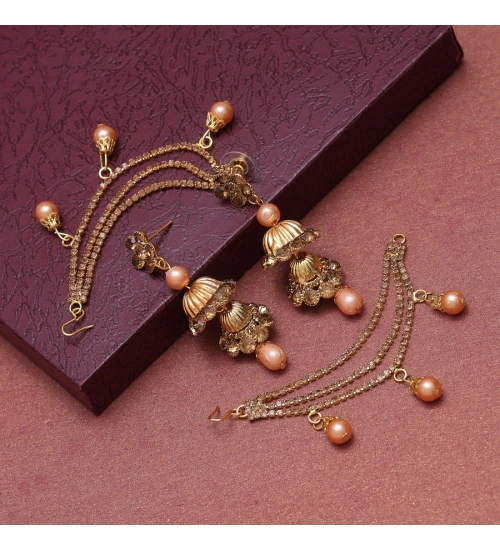 Generic Women's Gold Color Bahubali Earrings 