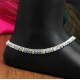 Generic Women's Multi Color Rhinestone Anklets (Free Size: Upto 10&quot;) 