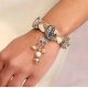 Generic Women's Silver Color Oxidised Adjustable Bracelet 