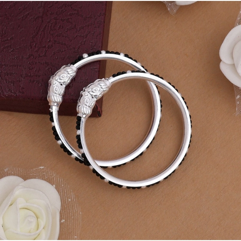 Generic Black Color 1 Pair Of Oxidised Kids Bangles Size: 1.6 