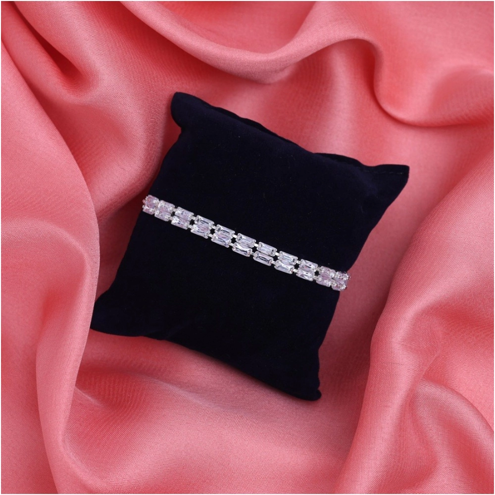 Generic Women's Silver Color Rhinestone Adjustable Bracelet 