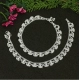 Generic Women's Silver Color Rhinestone Anklets (Free Size: Upto 10&quot;) 