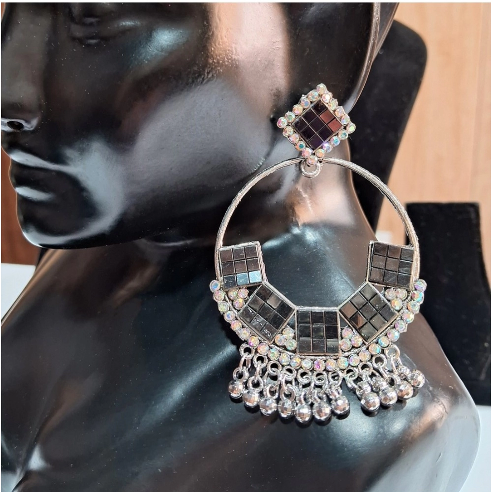 Generic Women's Black Color Oxidised Earrings 