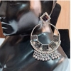 Generic Women's Black Color Oxidised Earrings 