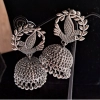 Generic Women's Silver Color Oxidised Earrings 