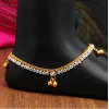 Generic Women's White Color Rhinestone Anklets (Free Size: Upto 10") 