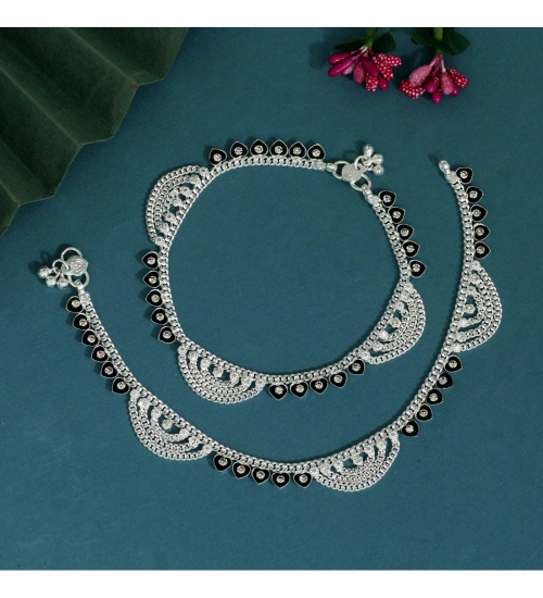 Generic Women's Maroon Color Rhinestone Anklets (Free Size: Upto 10&quot;) 