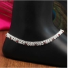 Generic Women's Maroon Color Rhinestone Anklets (Free Size: Upto 10") 