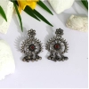 Generic Women's Maroon Color Oxidised Earrings 