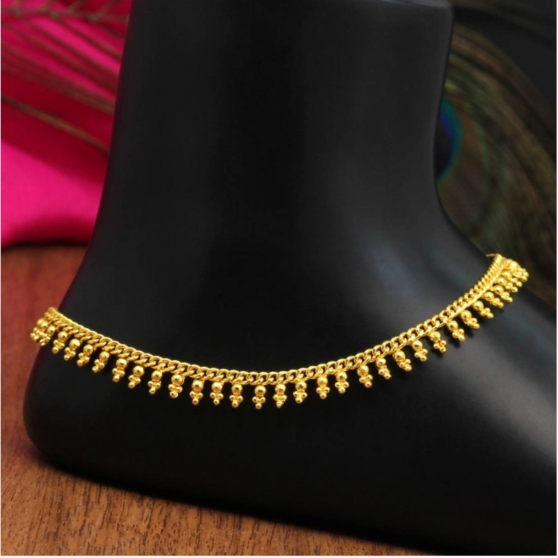 Generic Women's Gold Color Anklets (Free Size: Upto 10") Generic Women's Gold Color Anklets (Free Size: Upto 10")