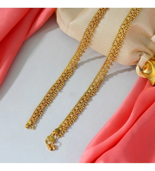 Generic Women's Gold Color Anklets (Free Size: Upto 10&quot;) 