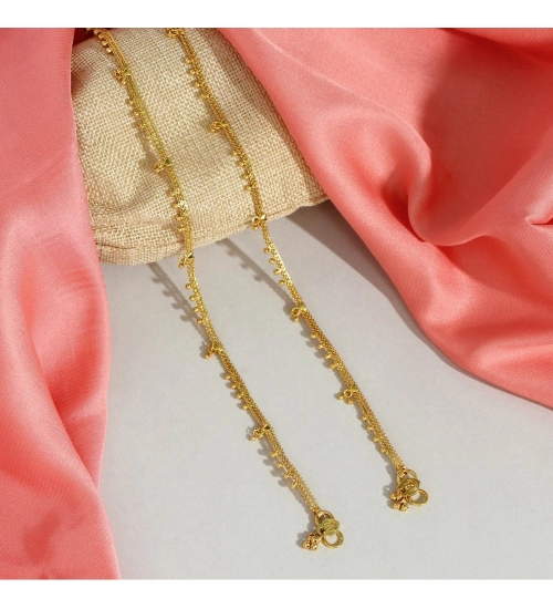 Generic Women's Gold Color Anklets (Free Size: Upto 10&quot;) 