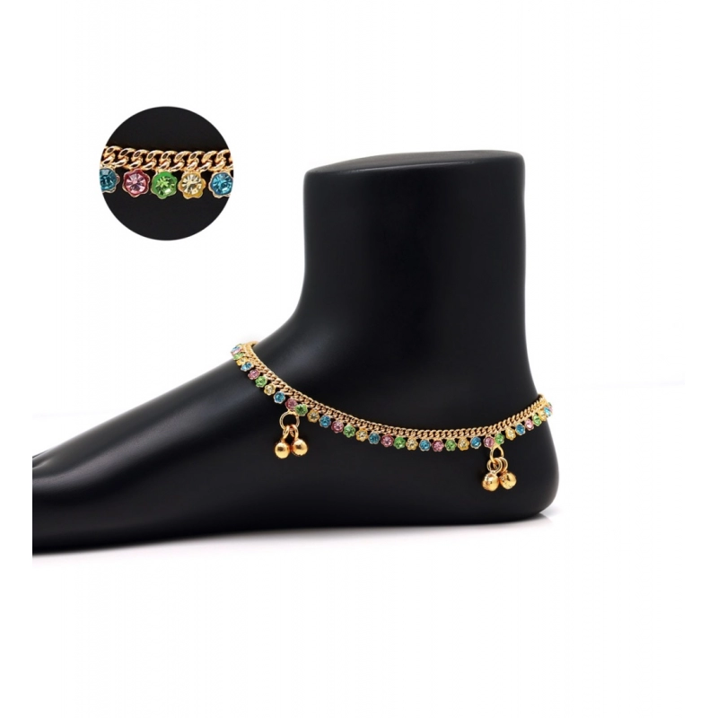 Generic Women's Multi Color Anklets (Free Size: Upto 10") Generic Women's Multi Color Anklets (Free Size: Upto 10")