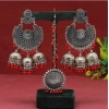 Generic Women's Red Color Oxidised Earrings Tikka Set 