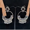 Generic Women's Black Color Oxidised Earrings 