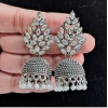 Generic Women's Silver Color Oxidised Earrings 