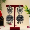 Generic Women's Silver Color Oxidised Earrings 
