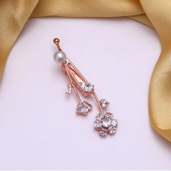 Generic Women's White Color Brooch Use Burkha Pin &amp; Dupatta / Saree Pin 