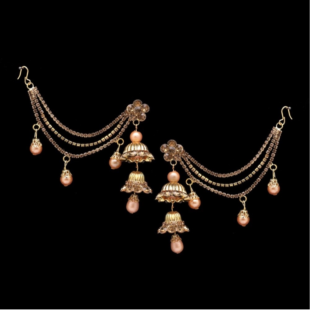 Generic Women's Gold Color Bahubali Earrings 
