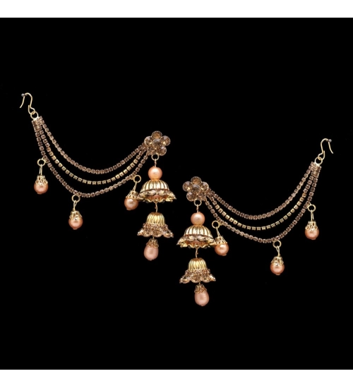 Generic Women's Gold Color Bahubali Earrings 