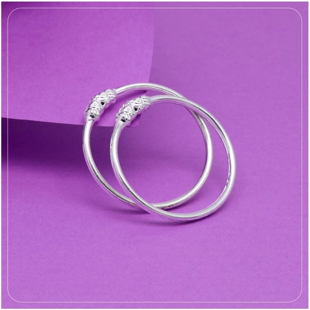 Generic Silver Color 1 Pair Of Oxidised Kids Bangles Size: 1.6 