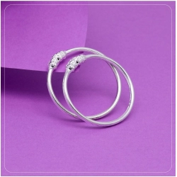 Generic Silver Color 1 Pair Of Oxidised Kids Bangles Size: 1.6 