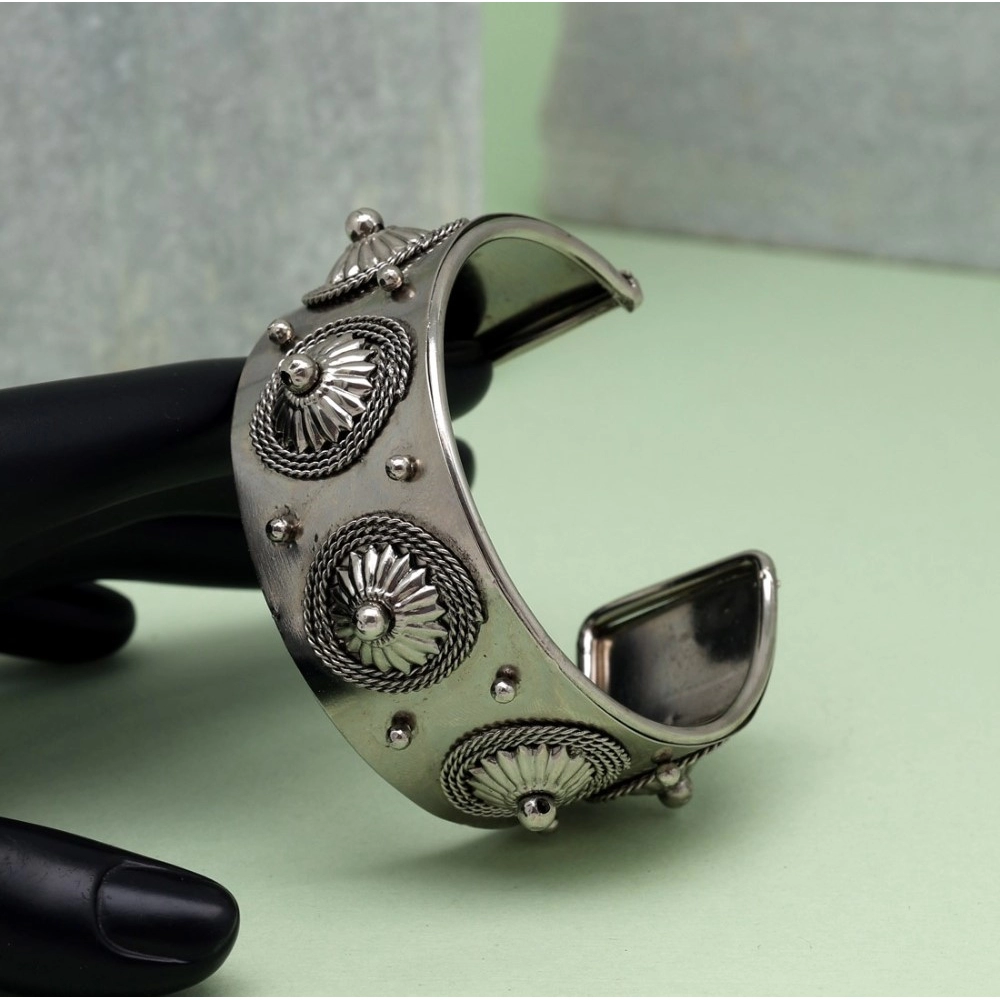 Generic Women's Silver Color Oxidised Adjustable Bracelet 