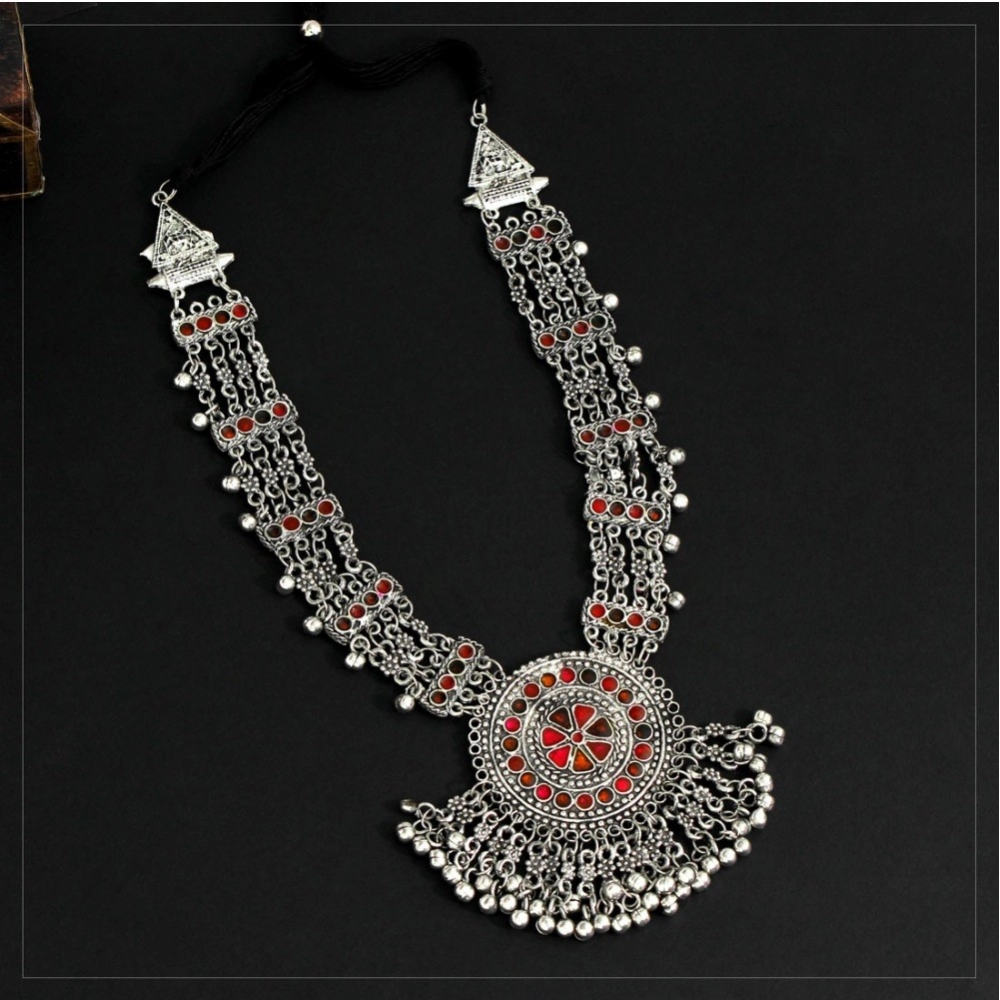 Generic Women's Multi Color Oxidised Meena Necklace 