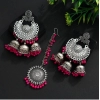Generic Women's Rani Color Oxidised Earrings Tikka Set 